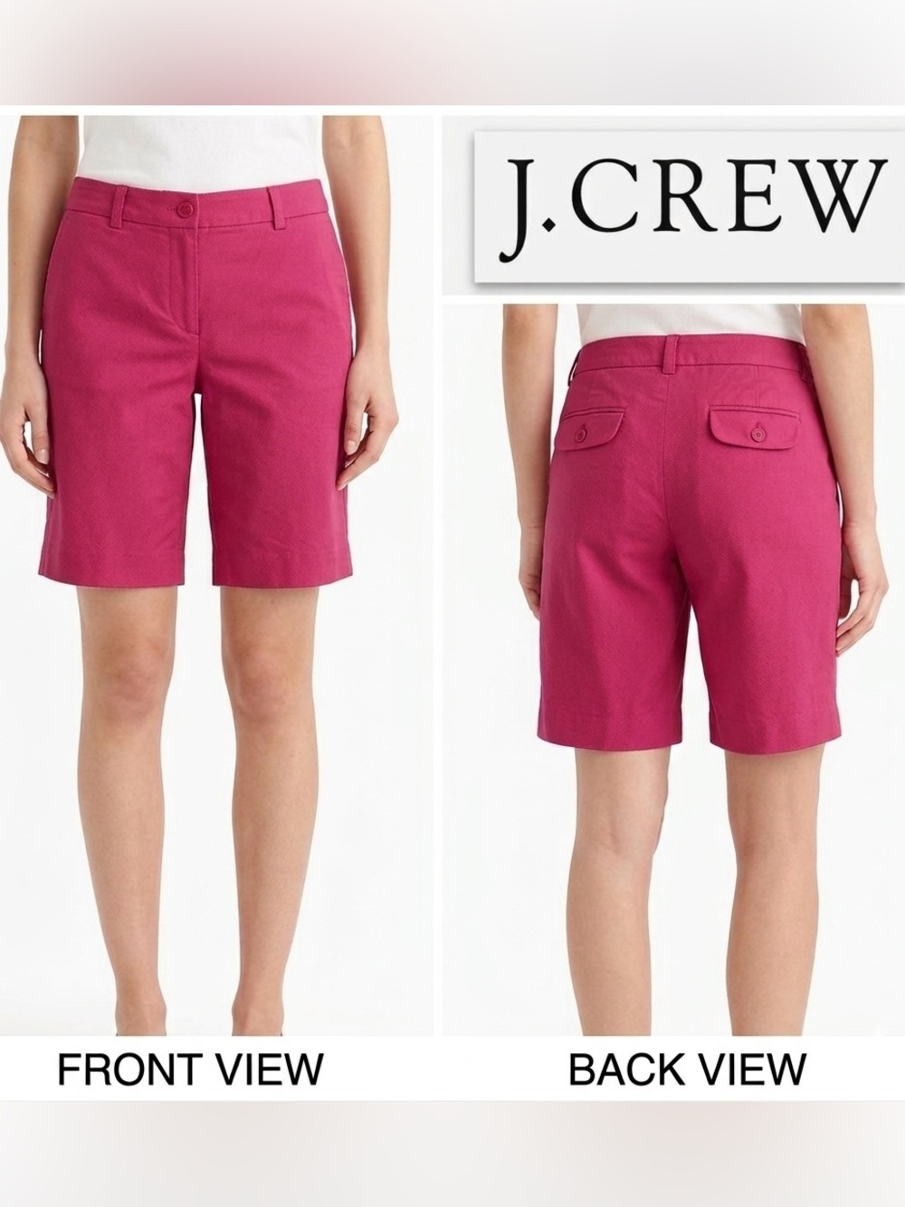 J.CREW Womens 8” Pink Chino Low-Fit Flat Front Shorts 4